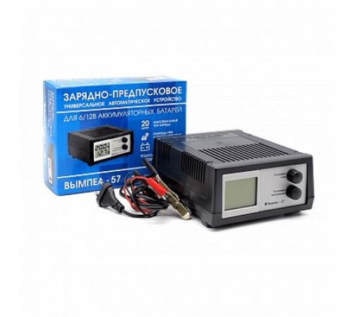 Зарядное устройство для АКБ Вымпел-57 предпусковое (автомат,0-20А, 7,4-18В,  ЖК индикатор) для всех