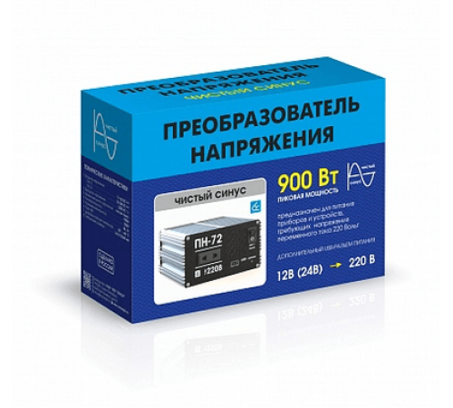 Преобразователь напряжения Вымпел ПН-74 (24-220В, чистый синус, 900 Вт) + выход под USB