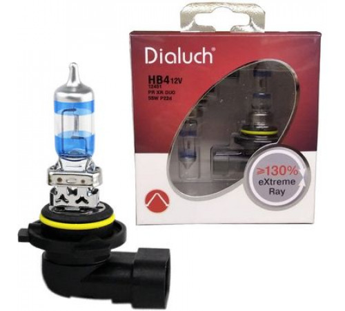 Лампы HB4 12V 51W+130% P22D Extreme Ray Диалуч PRIME Корея ЛЧ424PR-2XR