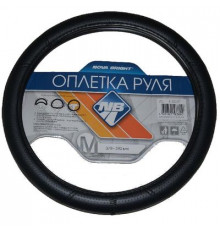 Оплетка на руль Nova Bright-fusion М экокожа,черная перфорированная с волнообразной строчкой