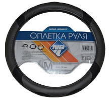 Оплетка на руль Nova Bright-fusion М экокожа,черная с серыми вставками,серая строчка
