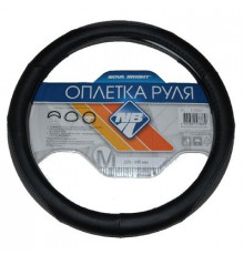 Оплетка на руль Nova Bright-fusion М экокожа,черная с серыми перф. вставками