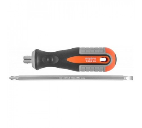 Отвертка комб. двусторонняя ROUND GRIP, РН2,SL6x150 мм / OMBRA