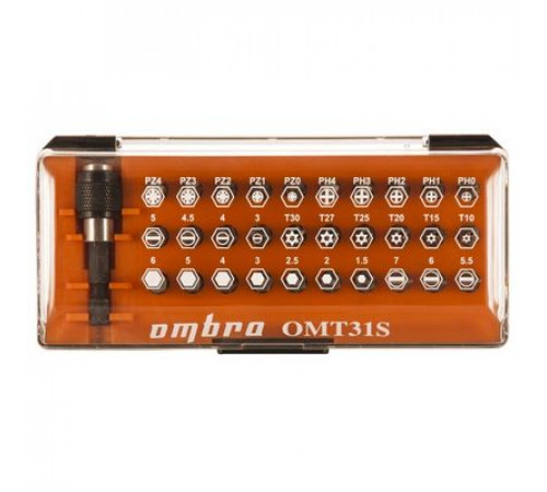 Набор вставок-бит, 31 предмет / OMBRA