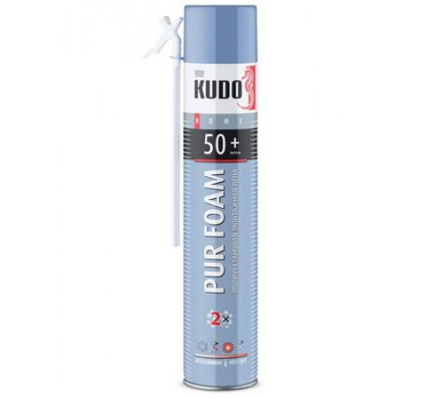 Пена полиуретановая монтажная KUDO PUR FOAM 50+, всесезонная, выход до 50 л., 1000 мл