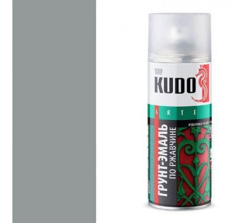 Грунт-эмаль по ржавчине серая RAL 7042 KUDO аэрозоль 520мл.