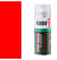 Грунт-эмаль по ржавчине красная RAL 3020 KUDO аэрозоль 520мл.