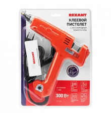 Пистолет клеевой REXANT, 300 Вт, Ø11 мм, «ЭКСПЕРТ», настройка температуры 100…220℃, блистер