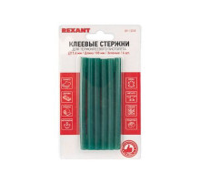 Стержни клеевые REXANT Ø 7 мм, 100 мм, зеленые (6 шт./уп.) (блистер)