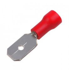 Контакт ПАПА 6,3мм изолированная,штекер-6,3мм 0,5-1мм красная 10 штук REXANT