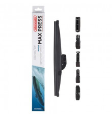 Щетка стеклоочистителя каркасная зимняя SKYWAY MAX PRESS 6 адаптеров в коробке 30см/12"