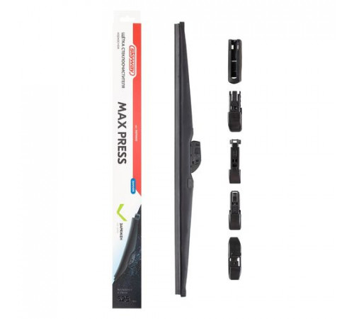 Щетка стеклоочистителя каркасная зимняя SKYWAY MAX PRESS 6 адаптеров в коробке 52,5см/21"