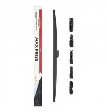 Щетка стеклоочистителя каркасная зимняя SKYWAY MAX PRESS 6 адаптеров в коробке 65см/26"