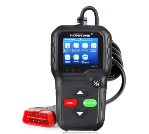 Автосканер Konnwei KW680 (цветной экран,русский язык,все протоколы, чехол, обновление ПО)