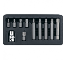 Набор бит SPLINE двенадцатигранные,11 предм.5,6,8,10,12мм,L-30,50мм,адаптер 1/2*3/8 АВТОМTOOL