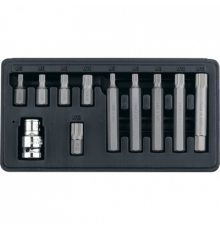 Набор бит SPLINE двенадцатигранные,11 предм.5,6,8,10,12мм,L-30,50мм,адаптер 1/2*3/8 АВТОМTOOL