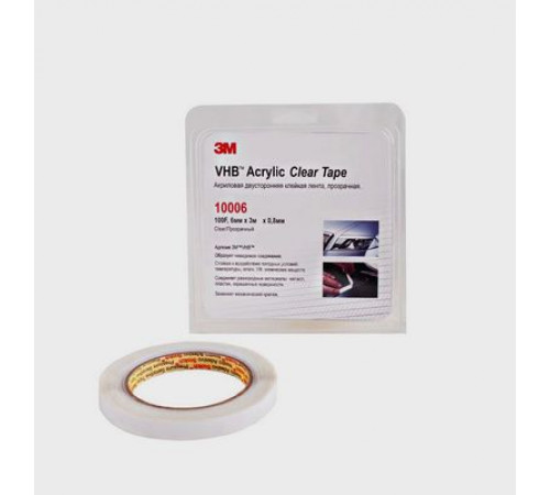 Скотч 3М 10006 двустороний 06мм х 3м моментальная адгезия,прозрачный