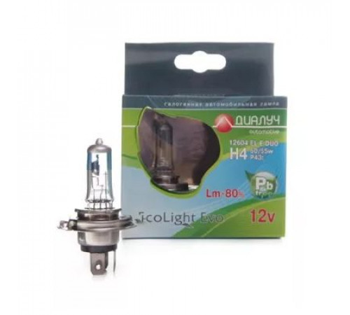 Лампы H4 12V 60/55W +80% к-т 4500К Диалуч ЛЧ120ELE-2 белый свет