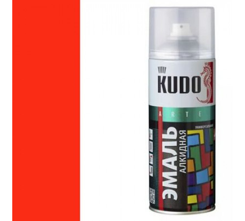 Краска универсальная красная RAL-3020 KUDO аэрозоль 520мл
