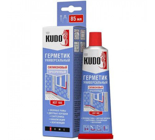 Герметик силиконовый универсальный бесцветный тюбик 85мл. KUDO