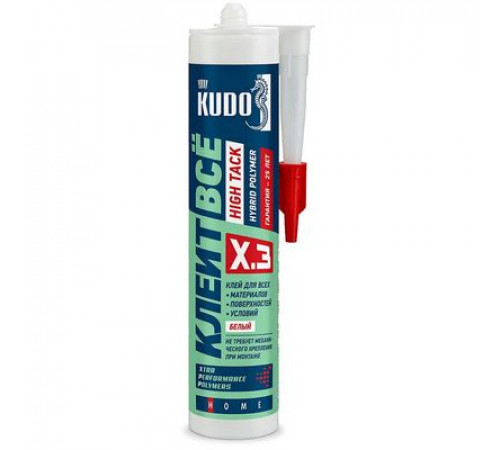 Клей KUDO Клеит Все HIGH TACK на основе гибридных полимеров белый 280 мл