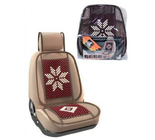 Накидка на сиденье Nova Bright-fusion дер.массажная с сеткой и поголовн.,с рисунком,вишне.(131х51см)