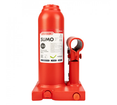 Домкрат гидравлический бутылочный SKYWAY SUMO  3т h 180-345мм