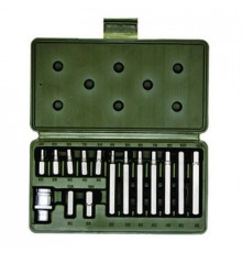 Набор вставок 15 предм. 3/8 Шестигранных 30 и 75мм ДТ