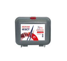 Аптечка автомобильная ФЭСТ №2 в сером футляре  ТУ 9398119-10973749-2010