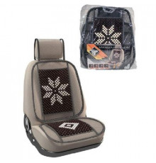 Накидка на сиденье Nova Bright-fusion дер.массажная с сеткой и поголовн.,с рисунком,корич.(134х51см)