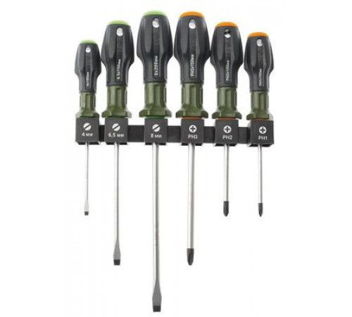 Набор отверток c трехкомпонентными рукоятками 6предм. SL, PH ДТ