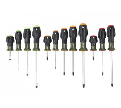 Набор отверток c трехкомпонентными рукоятками 12предм. SL, PH, PZ ДТ