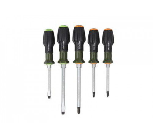 Набор отверток усиленных с трехкомпонентными рукоятками 5предм. SL, PH ДТ