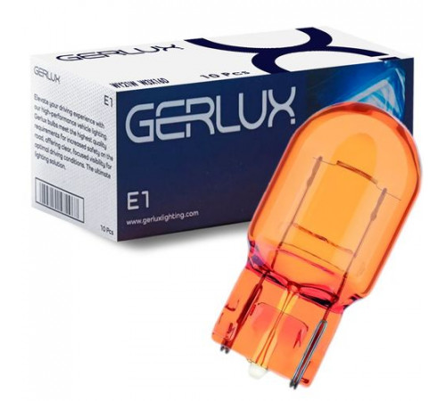 Лампа WY21W 12V W3*16D 20mm GERLUX Индия Желтая