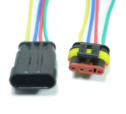 Колодка 4 конт. мама-папа 1,5 мм герметичная в сб. с пров. (SQ928)