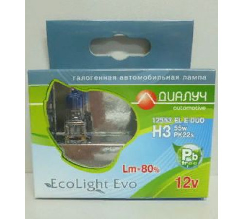 Лампы H3 12V 55W +80% 4500К Диалуч белый свет ЛЧ127ELE-2