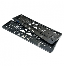 Рамка под номер рельеф TANK серебро
