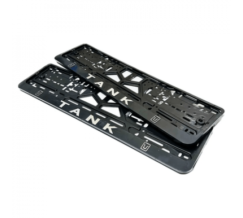 Рамка под номер рельеф TANK серебро