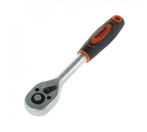 Трещотка 1/4 45 зубов 155мм с резиновой прямой ручкой Avtovirazh