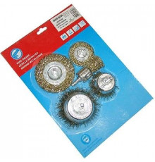 Набор щеток металл со шпильками 5предметов (50,75мм-пл.,25,50,75мм-чашки)