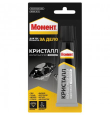 Клей МОМЕНТ Кристалл контактный Туба на блистер-карте Прозрачный 30 мл