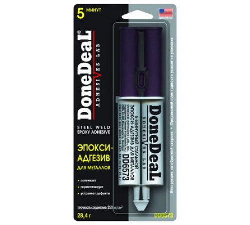Клей 5-минутный  эпокси-адгезив  для металлов (цвет: серый) DoneDeal 28,4 г