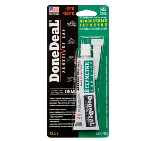 Герметик для стекол прозрачный силиконовый DoneDeal 42.5 г