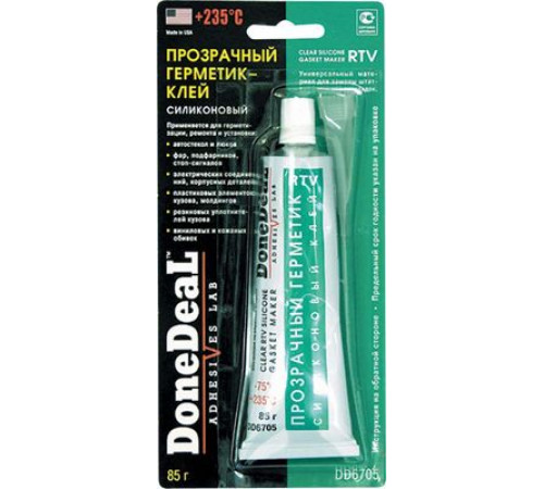 Герметик для стекол прозрачный силиконовый DoneDeal 85 г