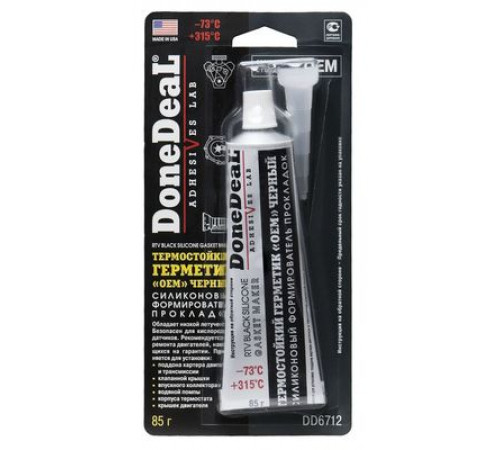 Герметик DoneDeal черный 85г. "ОЕМ" термостойкий силиконовый формирователь прокладок