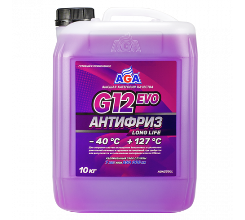 Антифриз, готовый к применению, фиолетовый, -40С, 10кг, G12 evo ЧЗ