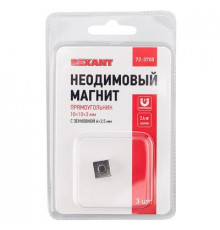 Магнит неодимовый прямоугольник 10х10х3 мм с зенковкой 6х3,5 мм (упаковка 3 шт.) REXANT