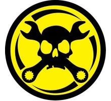 Наклейка РемЧереп большая,виниловая 10x10