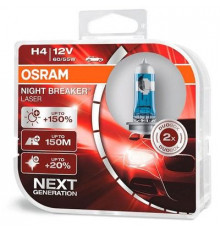 Лампы H4 12V 60/55W P43t +150% 4050K Eurobox OSRAM