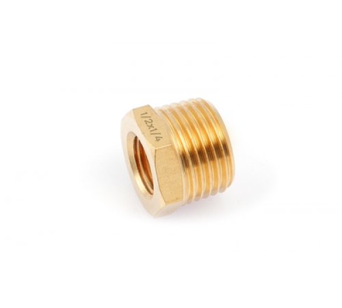 Переходник резьбовой латунный, "папа" 1/2"(M) × "мама" 1/4"(F) ДТ